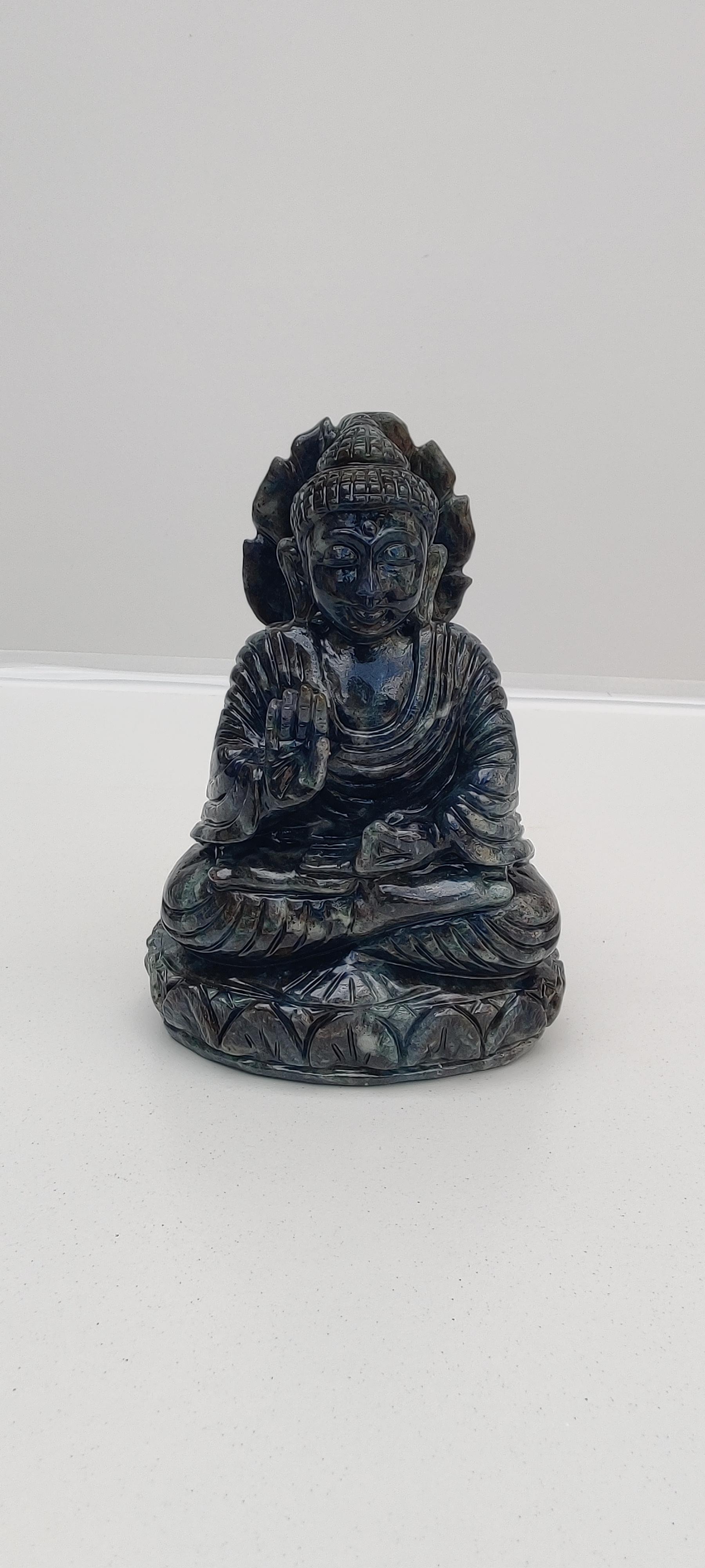 rair find Iolite Stone Buddha , Handmade buddha statue , handcarved Iolite stone buddha, gem stone buddha, gem stone Idols, jade carving