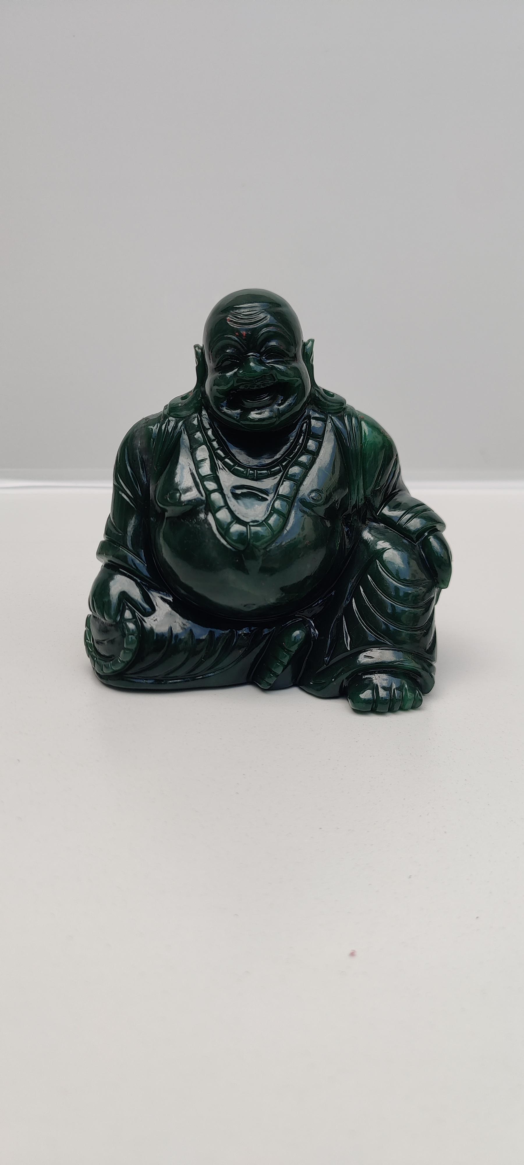 Columbian Jade Laughing Buddha , Handmade buddha statue , handcarved jade stone buddha, gem stone buddha , jade carving, jade article