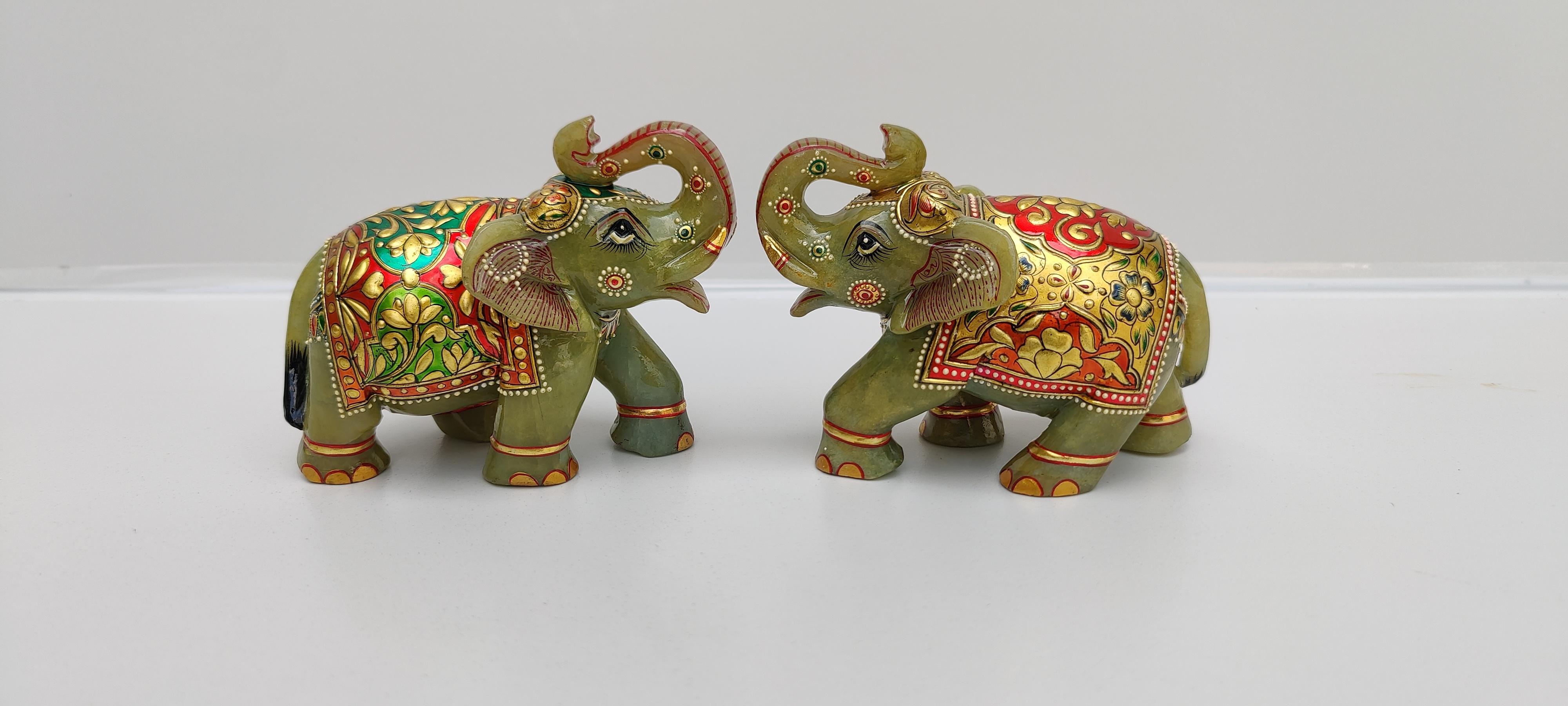 Jade elephant pair, Handmade Elephant statue , handcarved jade stone elephant, gem stone Elephant, gemstone, jade carving, jade article